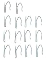 Levolor/Kirsch #A7004214914 14PK1-1/2" Zinc Pin Drapery Hooks, Set of 14