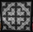 Black and White Log Cabin Diamond Queen Size Bed Quilt