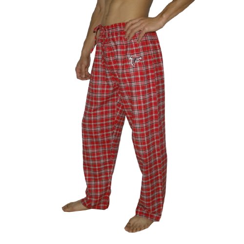 Mens NFL Atlanta Falcons Plaid Cotton Thermal Sleepwear / Pajama Pants - Red (Size: L)