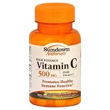 Sundown Naturals Vitamin C, High Potency, 500 mg, Tablets, 100 ct.