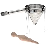 Progressive International Stainless Steel Chinoise and Wood Pestle Set