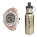 Polar 99039463 F-6 Heart Rate Monitor, Female Pink Coral with Stainless Steel Water Bottle