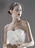 Davids Bridal Russian Tulle Blusher with Scattered Crystals Style V942, White