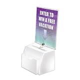 Azar 206776 Small Molded Suggestion Box with Pocket Lock and Key, White Azar 206776 Small Molded Suggestion Box with Pocket Lock and Key, White
