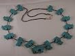 Native American Turquoise Buffalo Fetish Sterling Silver Necklace - NK-0002