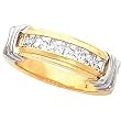 14K Two-Tone Gold Diamond Wedding Band Duo - Lady's Ring - 1.00 Ct.
