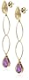 14k Yellow Gold Oval Link Drop Earrings w/ Amethyst