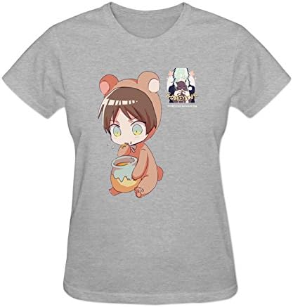 MICEN Women's Shingeki no Kyojin T Shirt O-Neck Short XL Grey