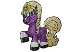 Filly Princess Lady Lori 7 cm * 8,2 cm BÜGELBILD AUFNÄHER APPLIKATION gelb lila violett Krone Tier Tiere Pferd Pferde Einhorn Fairy PATCH