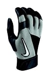 Nike GB0302 Diamond Elite Edge Batting Gloves - Adult - Black/Pewter