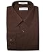 Biagio Men's 100% Cotton Solid Chocolate Brown Dress Shirt w/Convertible Cuffs