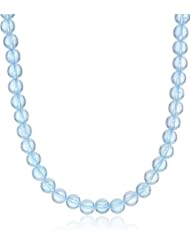 8mm Round Blue Topaz Bead Necklace