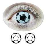 Black / White Football / Soccer Eyes Motif Lenses from BIONORA 1 Year use including Lens Case