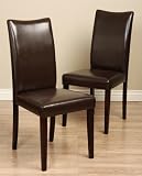 Shino Brown Bi-Cast Leather Dining Chair (Set of 2)