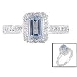14K White Gold Aquamarine and Diamond Ring