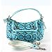 Coach Poppy Glam 3D Signature Groovy Shoulder Bag Purse Handbag 14982 Blue