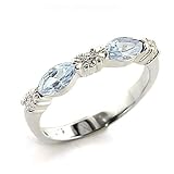 Jewelry - Aquamarine CZ Sterling Silver Ring