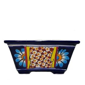 Talavera Bonsai Planter Pot, Assorted Colors and Paint Patterns