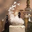 Wedding Cake 8 inch Couples: Wedding Cake Toppper with Base