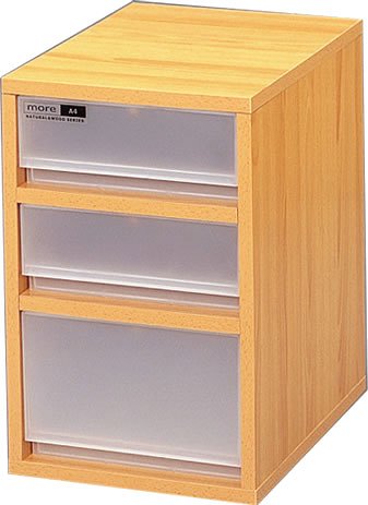 more wood 収納ボックス A4 チェスト H40cm (3段) WA-412