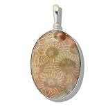 Sterling Silver Fossilized Coral Pendant by Sajen