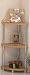 Retro 3 Tier Chrome Corner Rack with Wood Shelf Tops