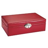 Davidt's - 701629 - Mallette Plate Synth&eacute;tique - Fa&ccedil;on Vachette Rouge - 24x7.5x15.5 cm