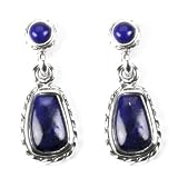 Barse Sterling Silver Lapis Rope Post Earrings