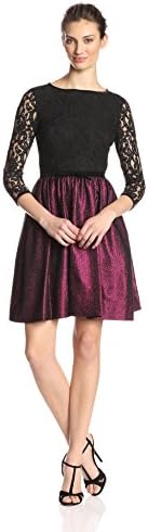 ERIN erin fetherston Women's Dolly Lace with Metallic Fit and Flare Dress