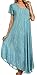 Sakkas Faye Cap Sleeved Rayon Caftan Cover Up Dress