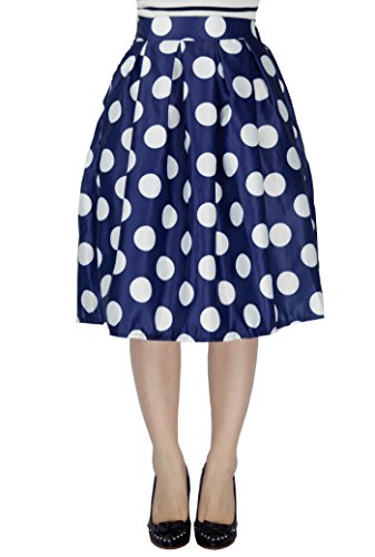 Ysj women s midi skirt a-line pleated high waist polka dot skirts…