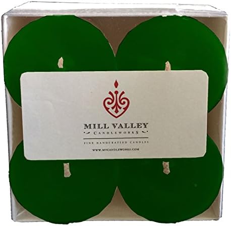 Mill Valley Candleworks Evergreen Unscented Votive Candle, Set of 4