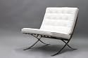 Furniture online: Barcelona Chair by Mies van der Rohe - White Leather (single seat)