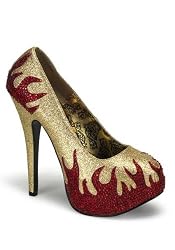 Women's 5 3/4 Inch Concealed Platform Pump With Rhinestone Flames