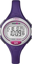 Timex Ironman Women's Quartz Watch with LCD Dial Digital Display and Purple Resin Strap - TW5K90100