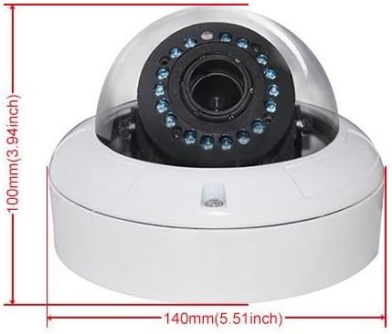 SC2000 High Resolution 700TVL Vandal-proof Dome Camera, 65ft IR Range, Vari-focal 2.8-12mm Lens(White)