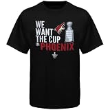 NHL Old Time Hockey Phoenix Coyotes 2012 Playoffs We Want The Cup T-Shirt - Black (Medium)