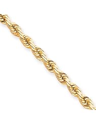 6mm, 10 Karat Yellow Gold, Diamond-Cut Rope Chain - 8 inch