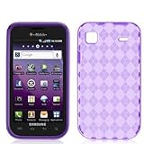 Purple TPU Candy Rubber Flexi Skin Case Cover for Samsung Galaxy S 4G Phone ....