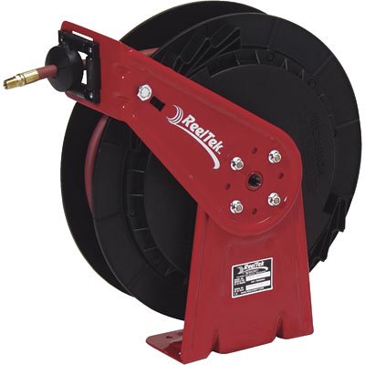 Reeltek Auto-Rewind Air/Water Hose Reel - 16 1/2In.L x 6 1/4In.W x 17 7/8In.H, 3/8In. x 50Ft., Model# RT650-OLP