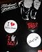 Michael Jackson "Quoted" Music Song Titles 4 Button Pack - Collectible Badge Pin Set with Glove "I Love MJ," "Who's bad?" "I Heart / Love Billie Jean," and "Beat It" Badges Official Licensed Bravado picture