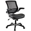 LexMod Edge Office Chair with Mesh Back and Black Leatherette Seat