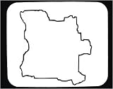 Decorated Mouse Pad with geographical, map, "black and white", region, Angola, outline, geography, place, land