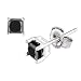 14k White Gold Princess Cut Black Diamond Stud Earrings (1.00 cttw)