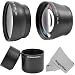 Essential Kit For OLYMPUS SP-550 SP-560 SP-570 UZ Includes: 2.2X Telephoto and 0.43X Wide Angle High Definition Lenses + Lens Adapter Tube + Premium Goja Microfiber Cleaning Cloth