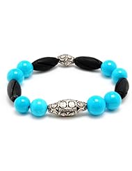 Fashion Sterling Silver Rose Cut Diamond Cord Beaded Bracelet
