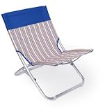 Beach Chair - Striped Multicolor W/Blue Top