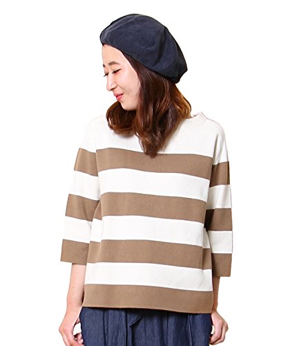 (コーエン) COEN ミラノリブワイドボーダープルオーバーニット