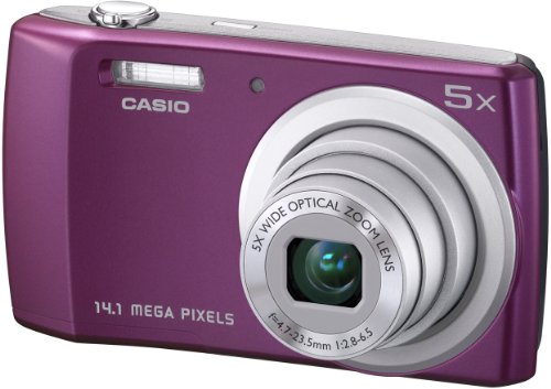 Casio QV-R200 Digitalkamera (14,1 Megapixel, 5-fach opt. Zoom, 6,9 cm (2,7 Zoll) Display) purple