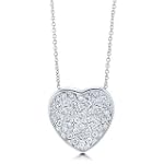 Sterling Silver Cubic Zirconia CZ Heart Pendant Necklace